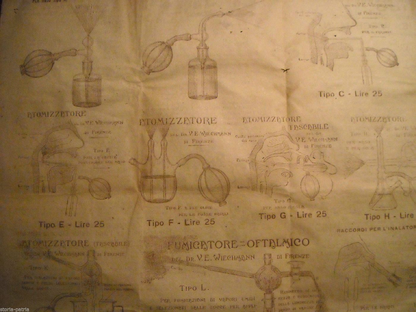 Depliant Pubblicitario Laboratorio Wiechmann Firenze Anni '20 '30