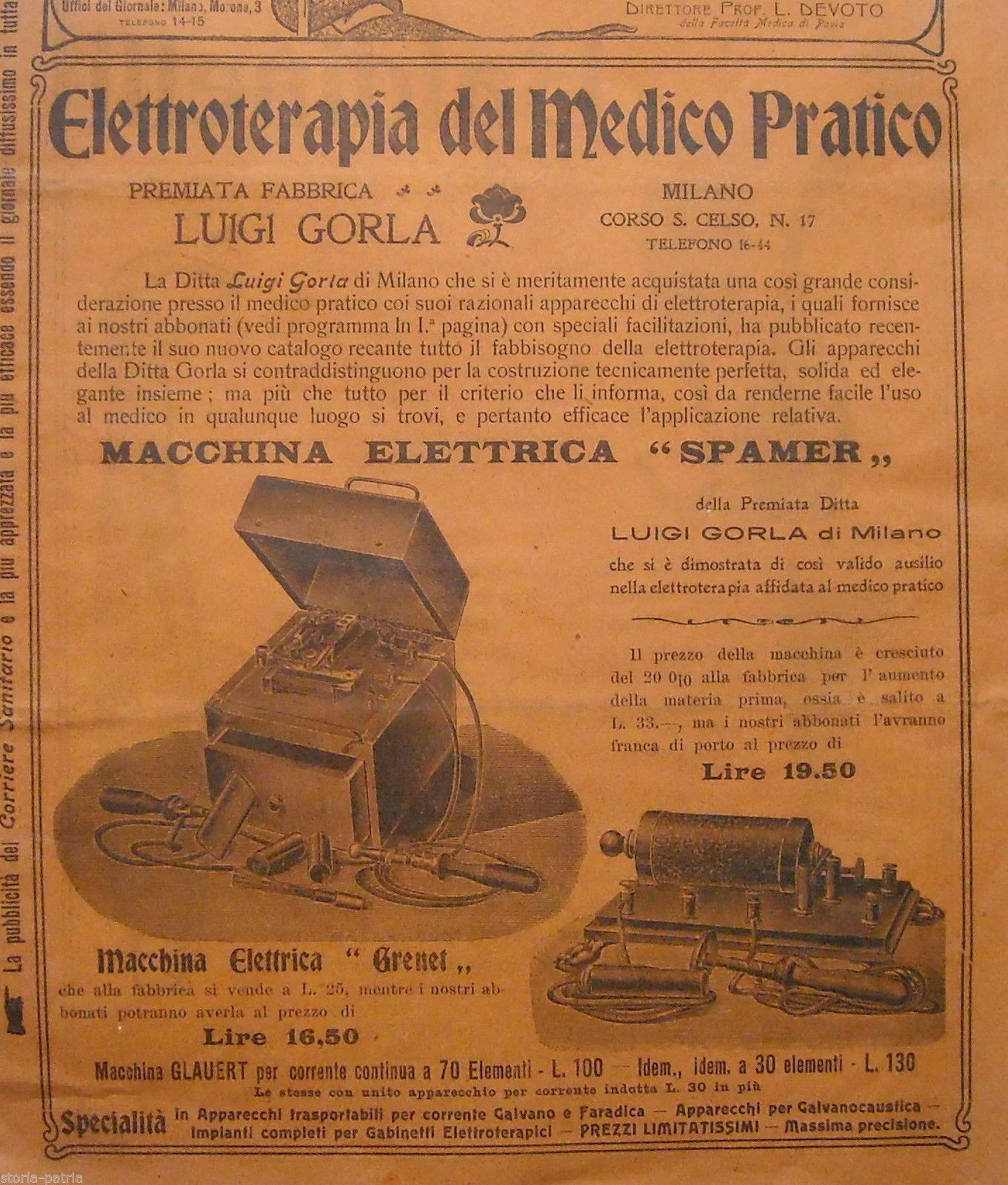 Corriere Sanitario Milano, 24 Febbraio 1907 Rivista di Medicina e Farmacia