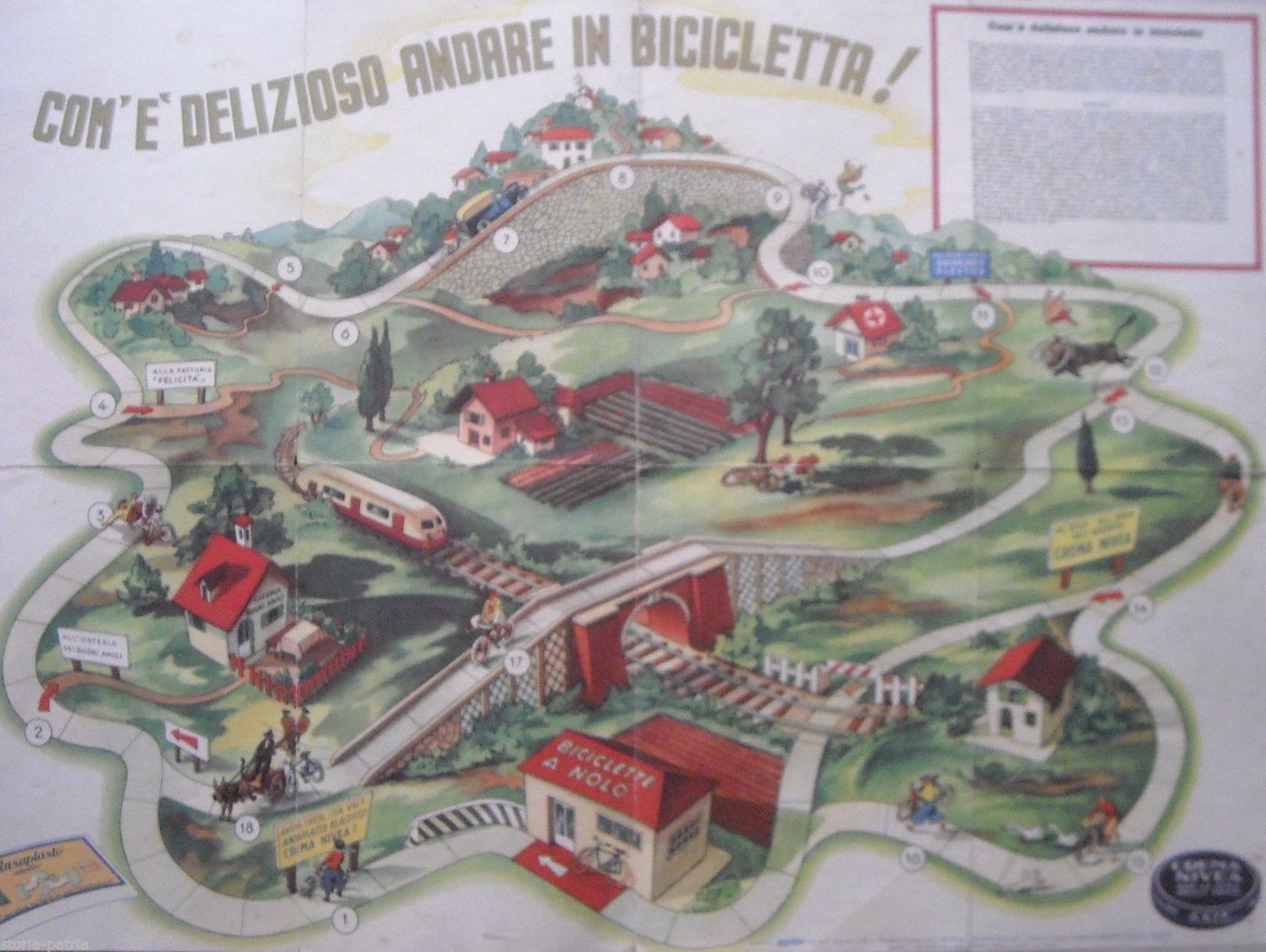 Gioco Pubblicitario Nivea Ciclismo 1940 Giochi Lasco Milano