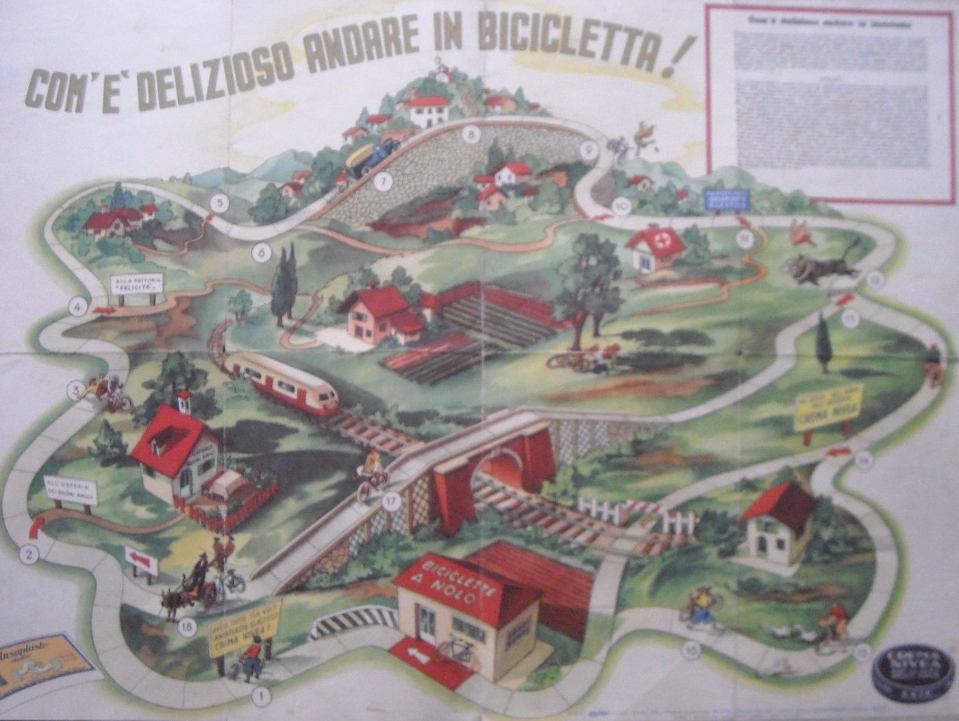 Gioco Pubblicitario Nivea Ciclismo 1940 Giochi Lasco Milano