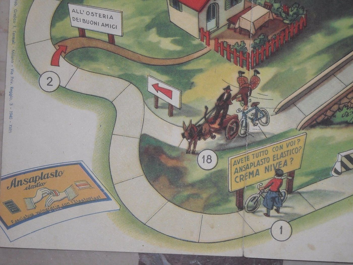 Gioco Pubblicitario Nivea Ciclismo 1940 Giochi Lasco Milano