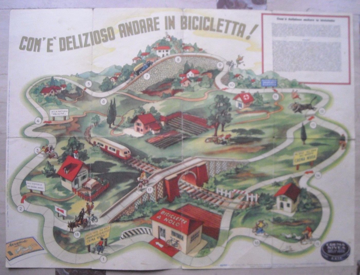 Gioco Pubblicitario Nivea Ciclismo 1940 Giochi Lasco Milano