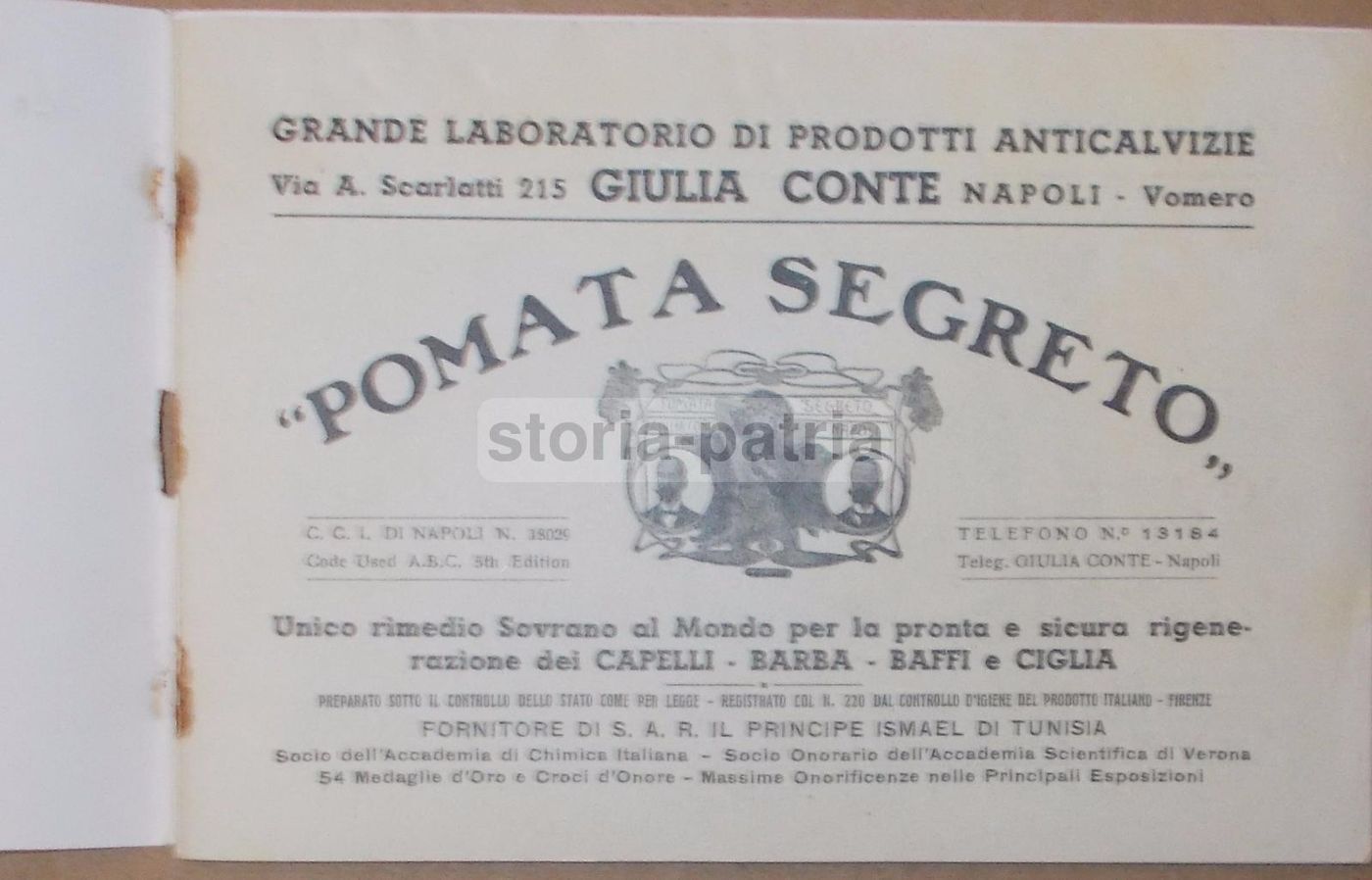 Pubblicazione Anticalvizie Giulia Conte Napoli 1939 Farmacia Epoca