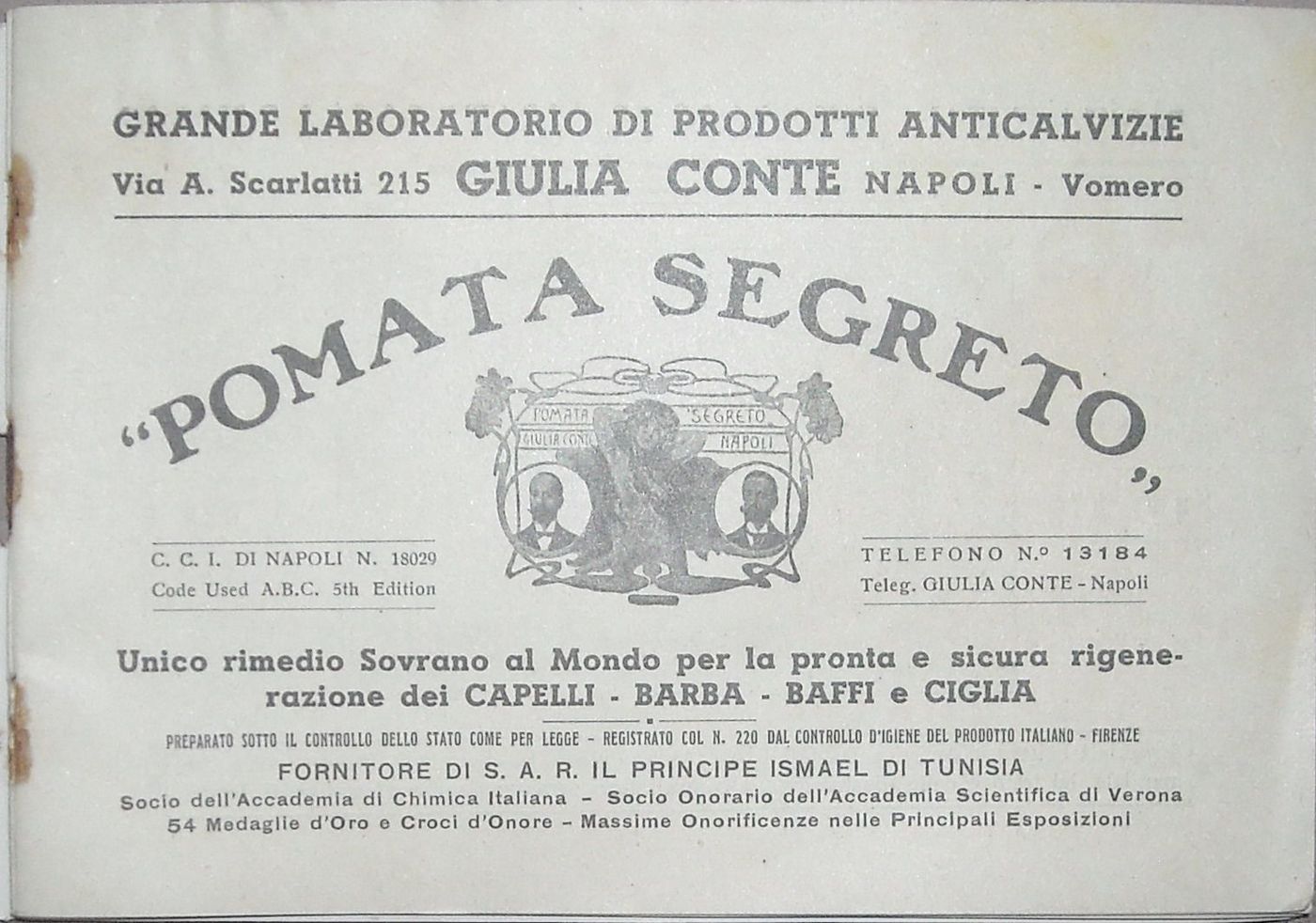 Pubblicazione Anticalvizie Giulia Conte Napoli 1939 Farmacia Epoca