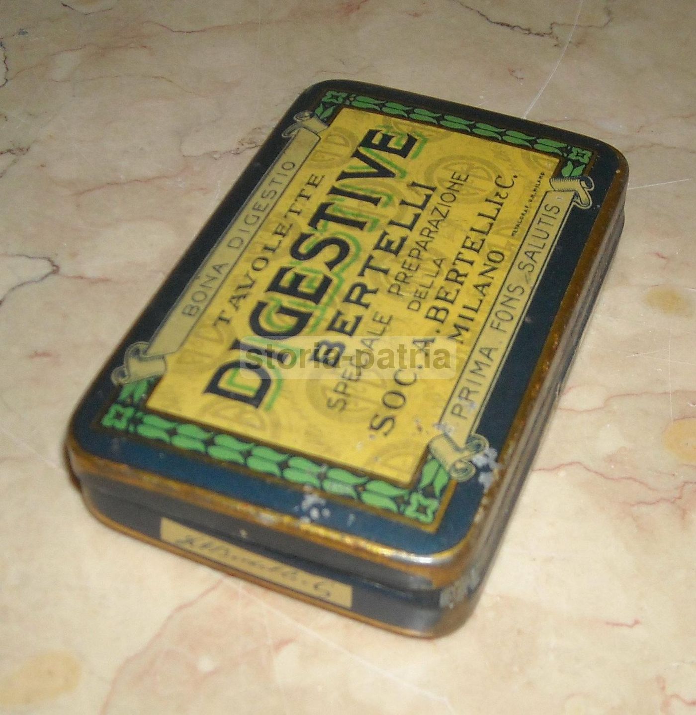 Scatola Pubblicitaria Bertelli Tavolette Digestive, Prima Metà Del '900