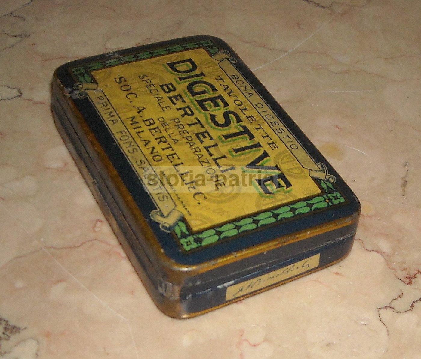 Scatola Pubblicitaria Bertelli Tavolette Digestive, Prima Metà Del '900