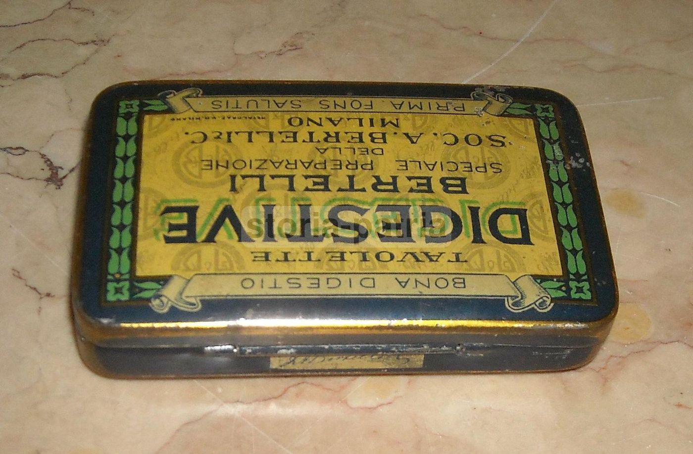 Scatola Pubblicitaria Bertelli Tavolette Digestive, Prima Metà Del '900
