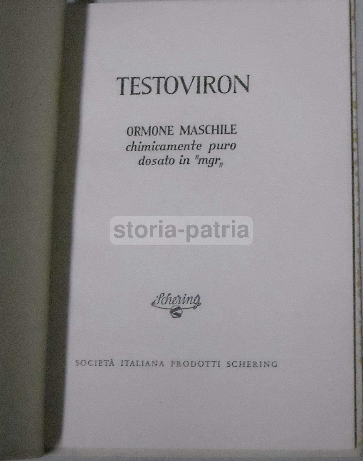 Testoviron Schering: Opuscolo Pubblicitario Medico Anni '30