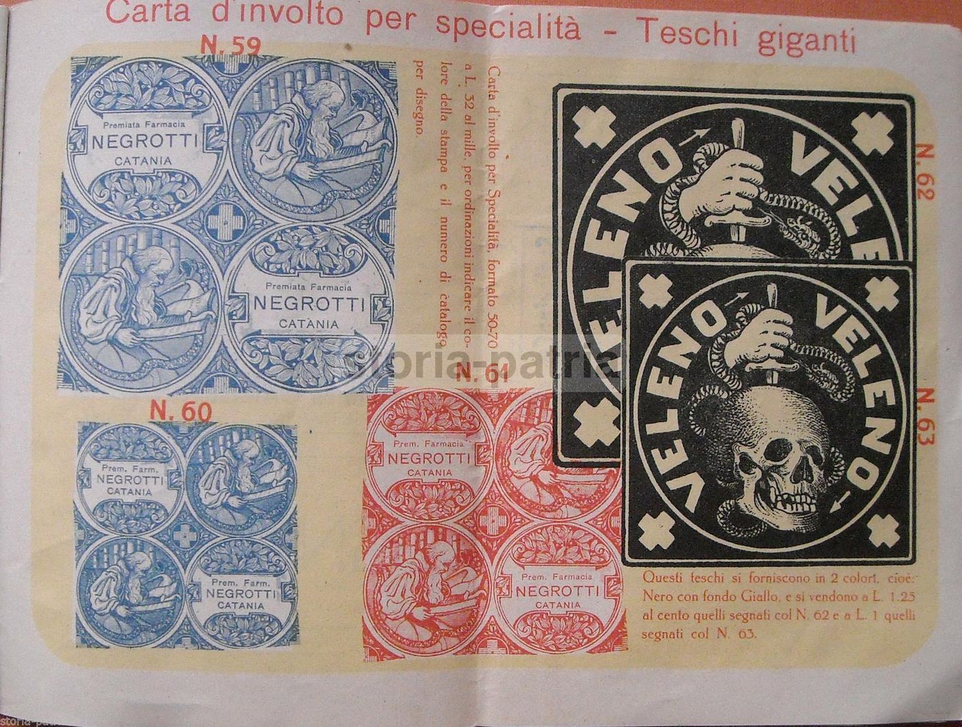 Etichette Farmaceutiche Antiche Negrotti Catania Cesana Mantova