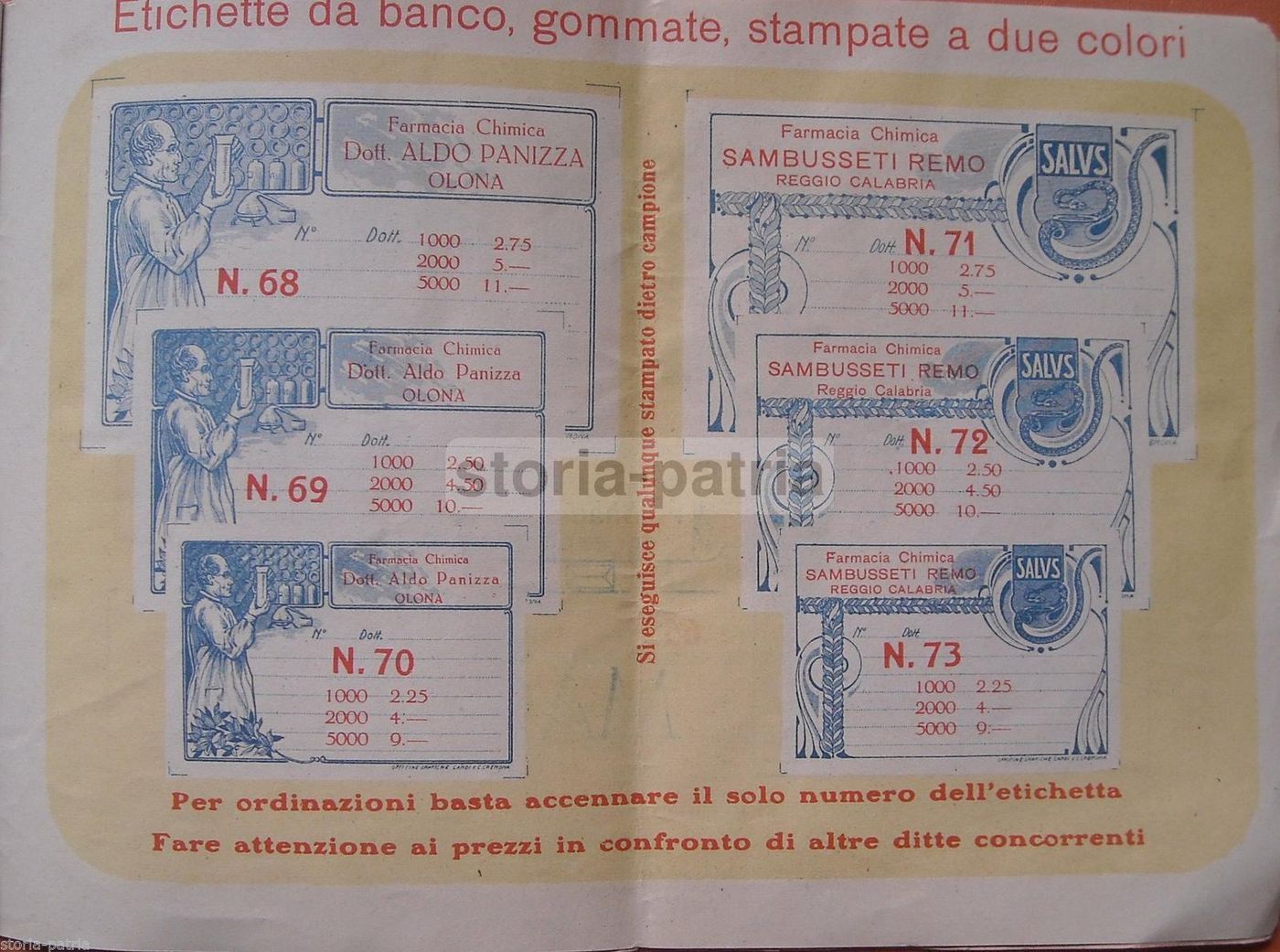 Etichette Farmaceutiche Antiche: Panizza, Sambusseti E Maffi