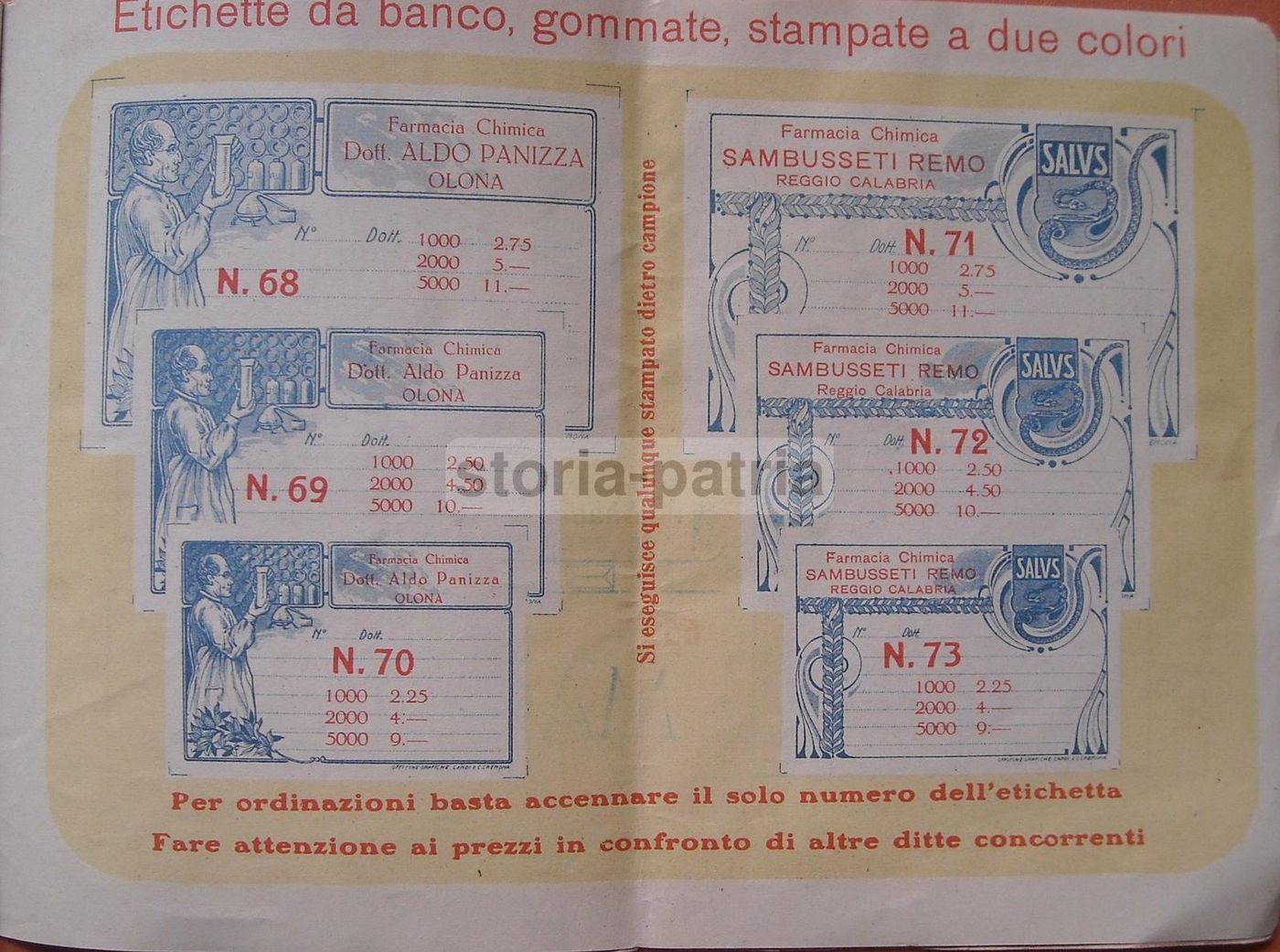 Etichette Farmaceutiche Antiche: Panizza, Sambusseti E Maffi