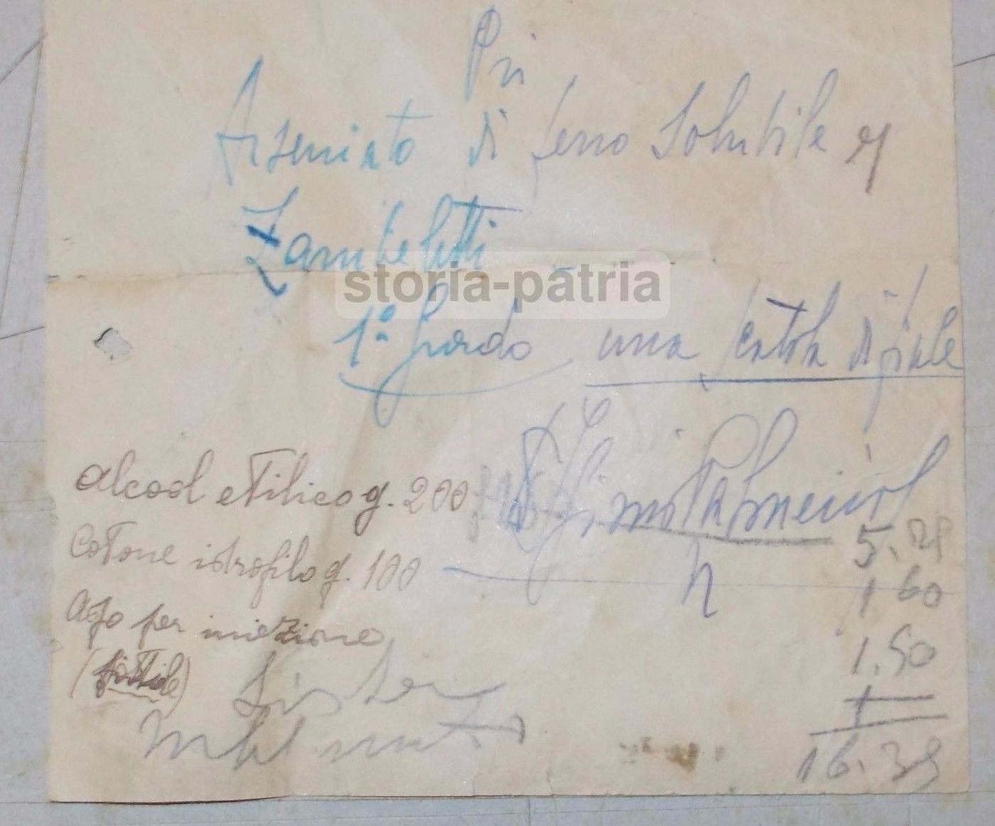 Ricetta Medica 1932, Dott. Palmerio, Roccamorice (Pescara), Zambeletti