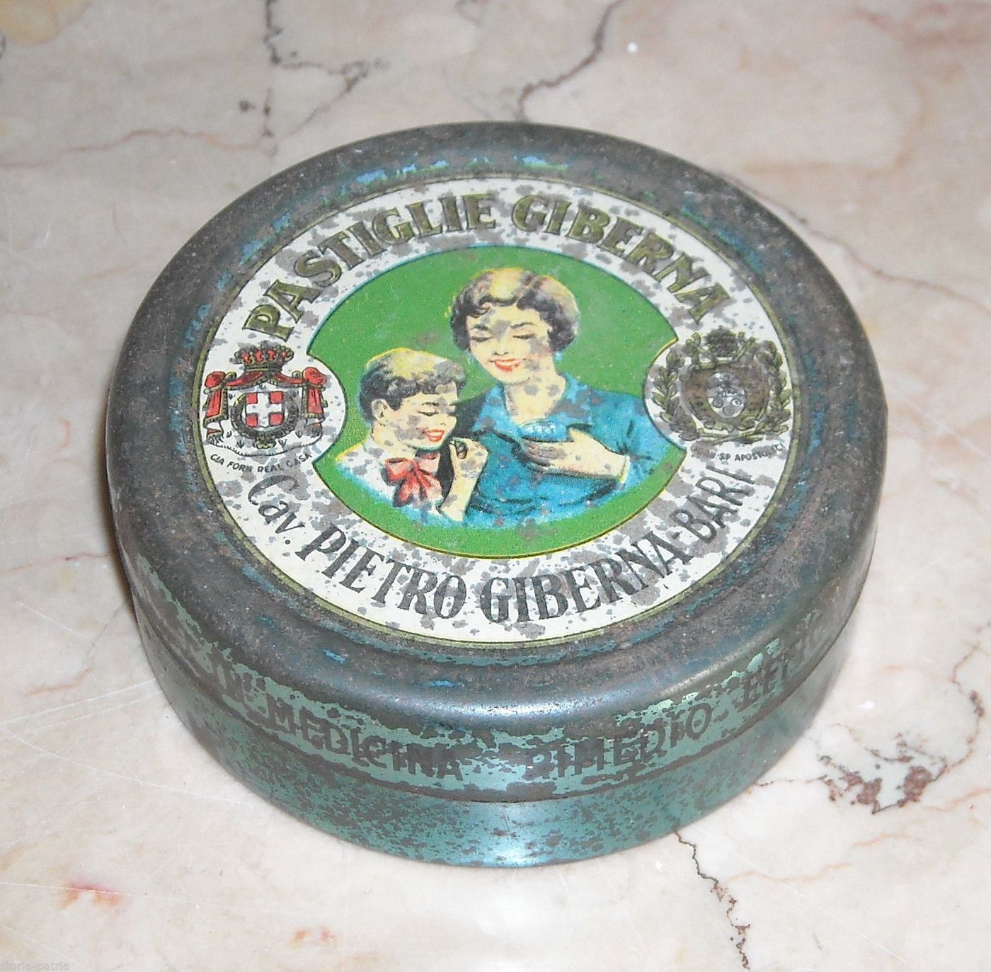 Astuccio Latta Pastiglie Giberna Bari Epoca 1920 Araldica Savoia