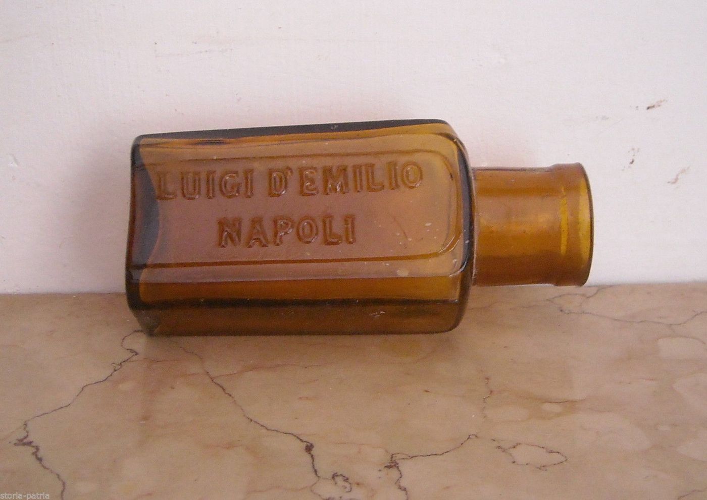 Antica Bottiglia Farmacia d'Emilio Napoli, Primo '900, Vetro Marrone