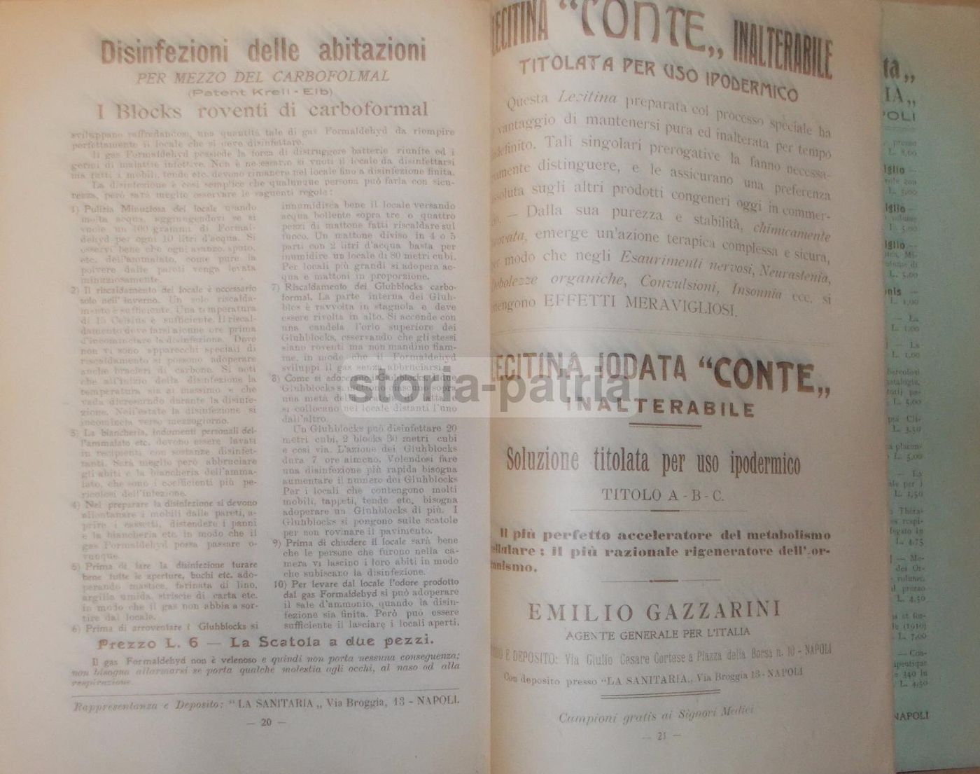 La Sanitaria Napoli 1910: Siero Marmorek, Sclavo, Farmacia E Medicina