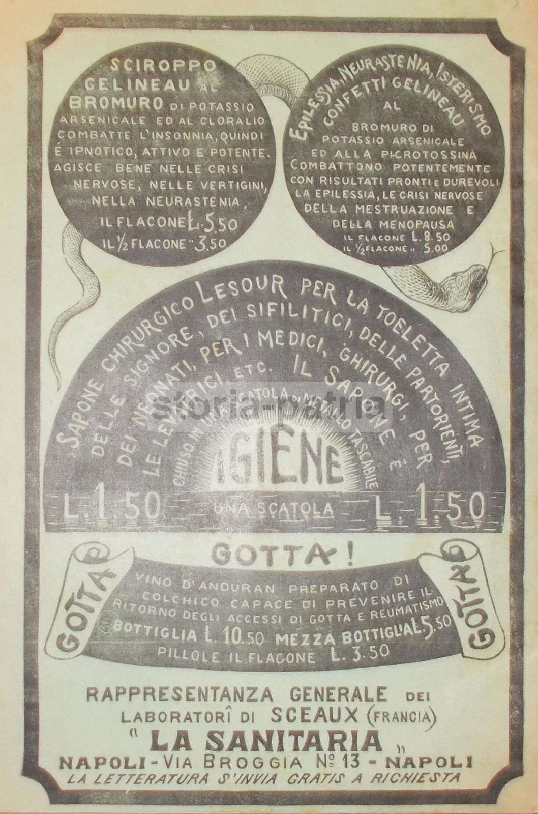 La Sanitaria Napoli 1910: Siero Marmorek, Sclavo, Farmacia E Medicina