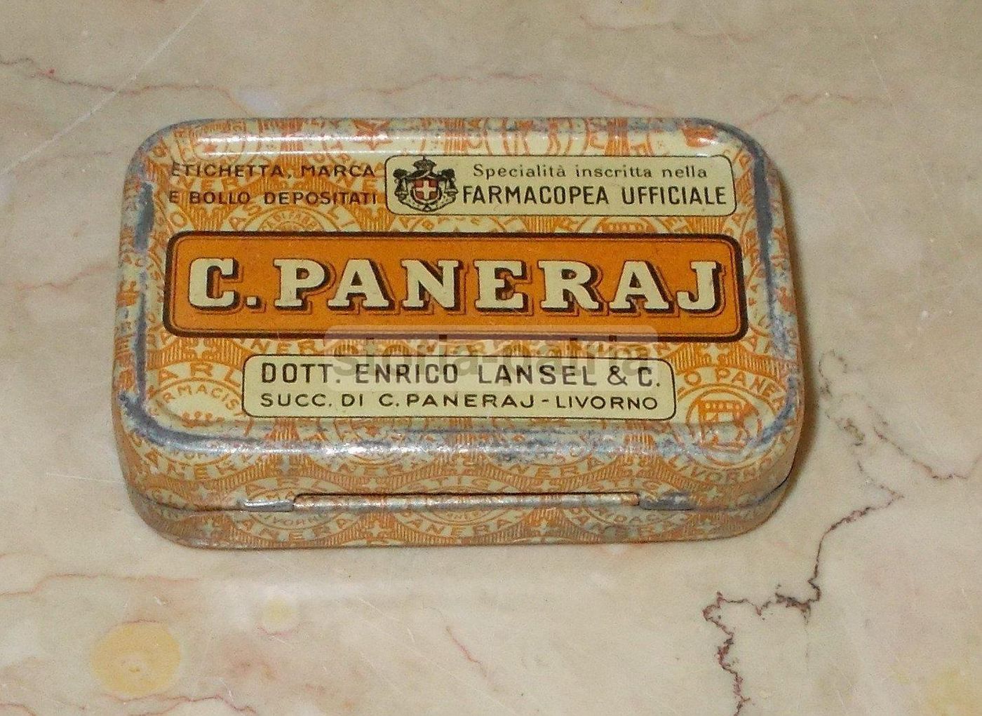 Scatola Pastiglie Paneraj Lansel, Livorno. Tosse Tridace, Anni '30