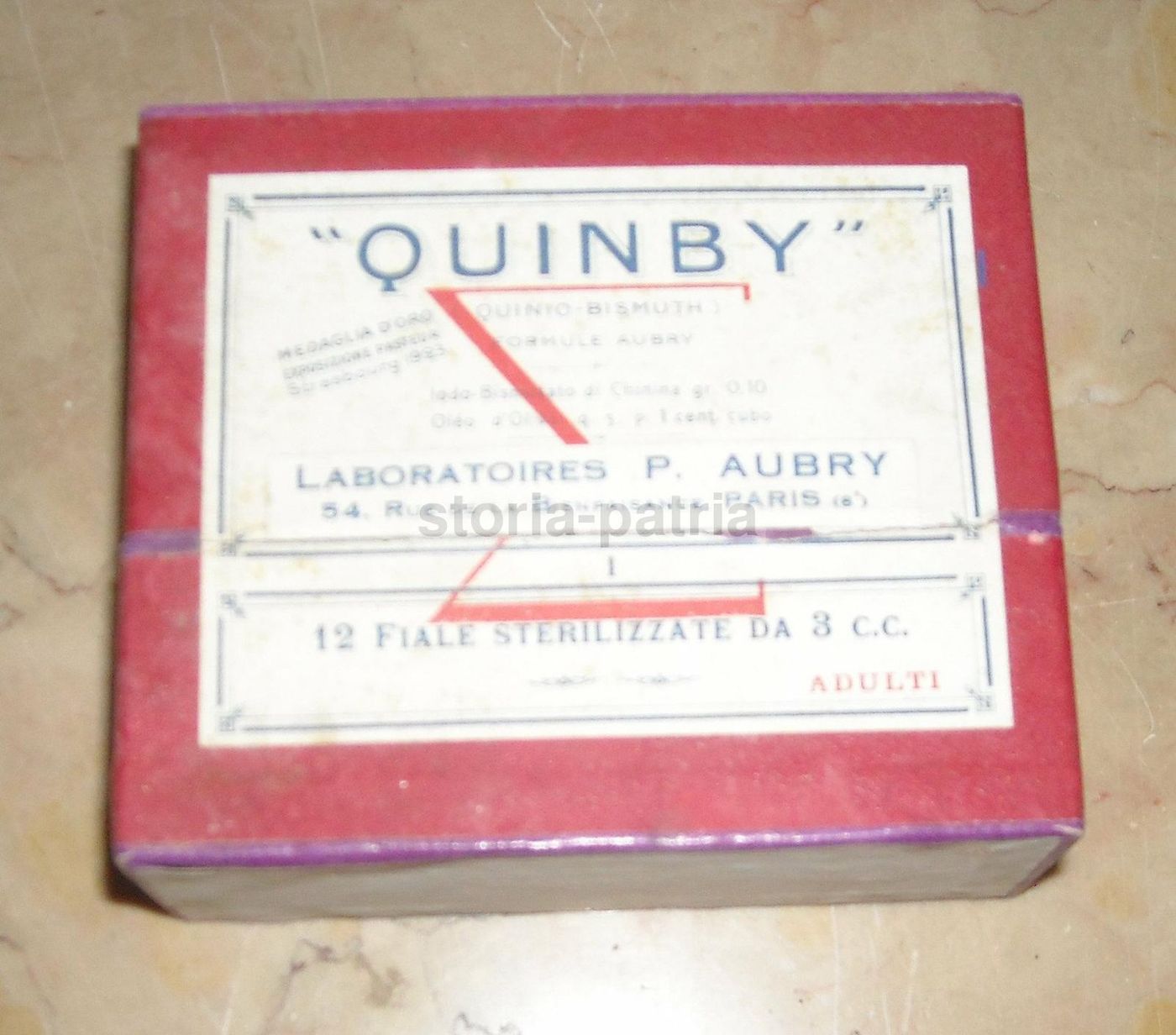 Astuccio Farmaceutico Quinby Laboratoires Aubry Paris Anni '30