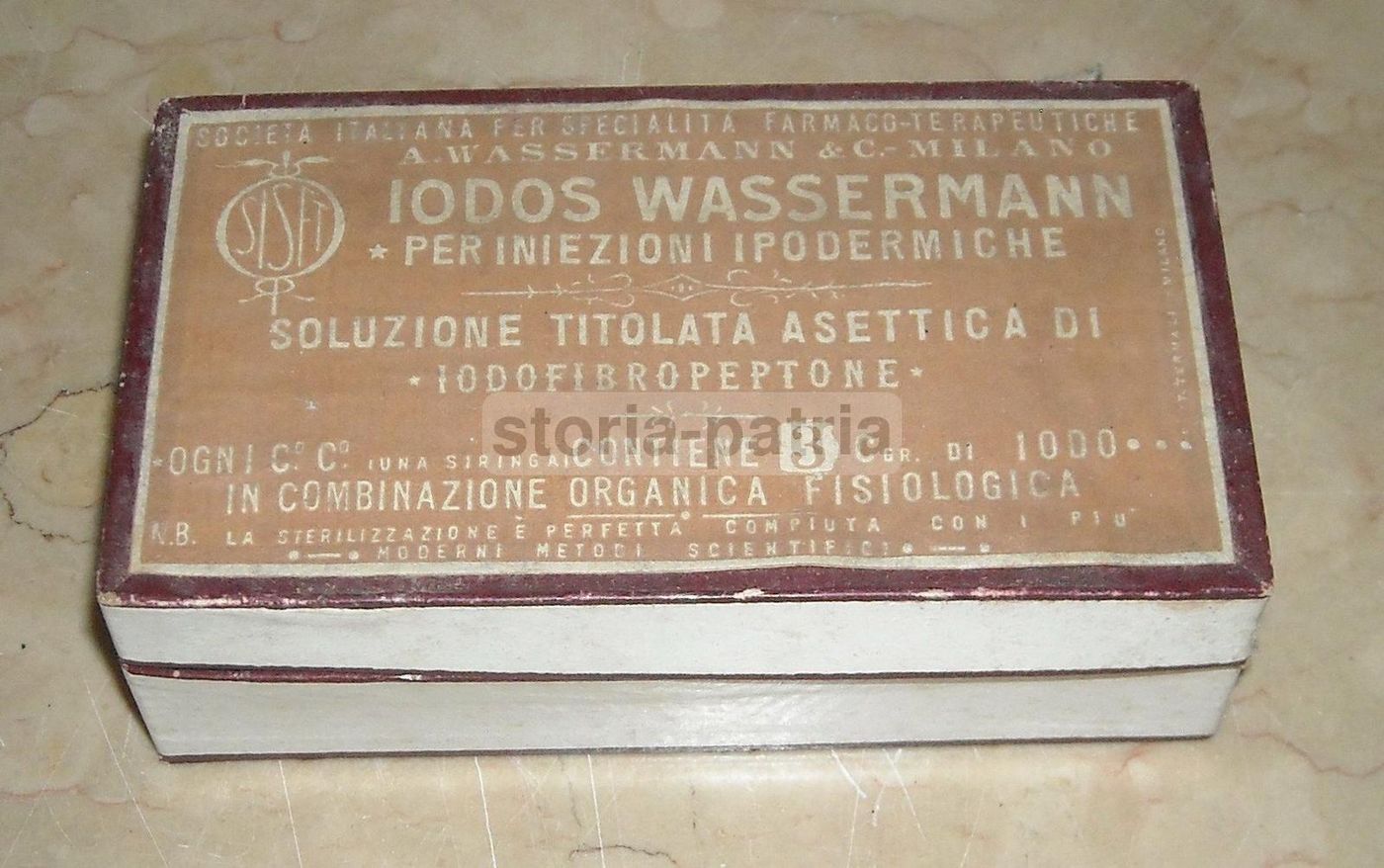 Astuccio Wassermann Iodofibropeptone Milano Anni '30 Farmaceutica