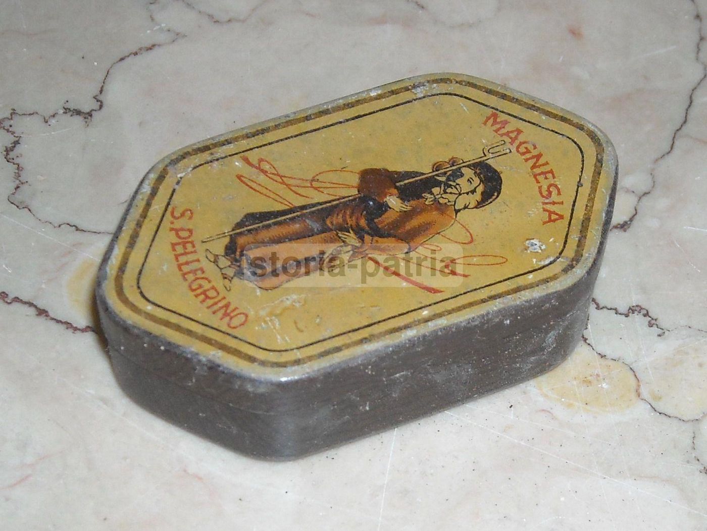 Scatola Latta Magnesia San Pellegrino Vintage Farmacia Anni '900
