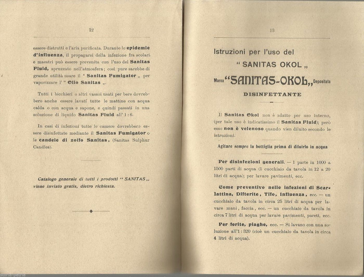 Sanitas Okol: Il Più Potente Dei Disinfettanti. Pubblicità Farmaceutica, Napoli, Primi Del '900