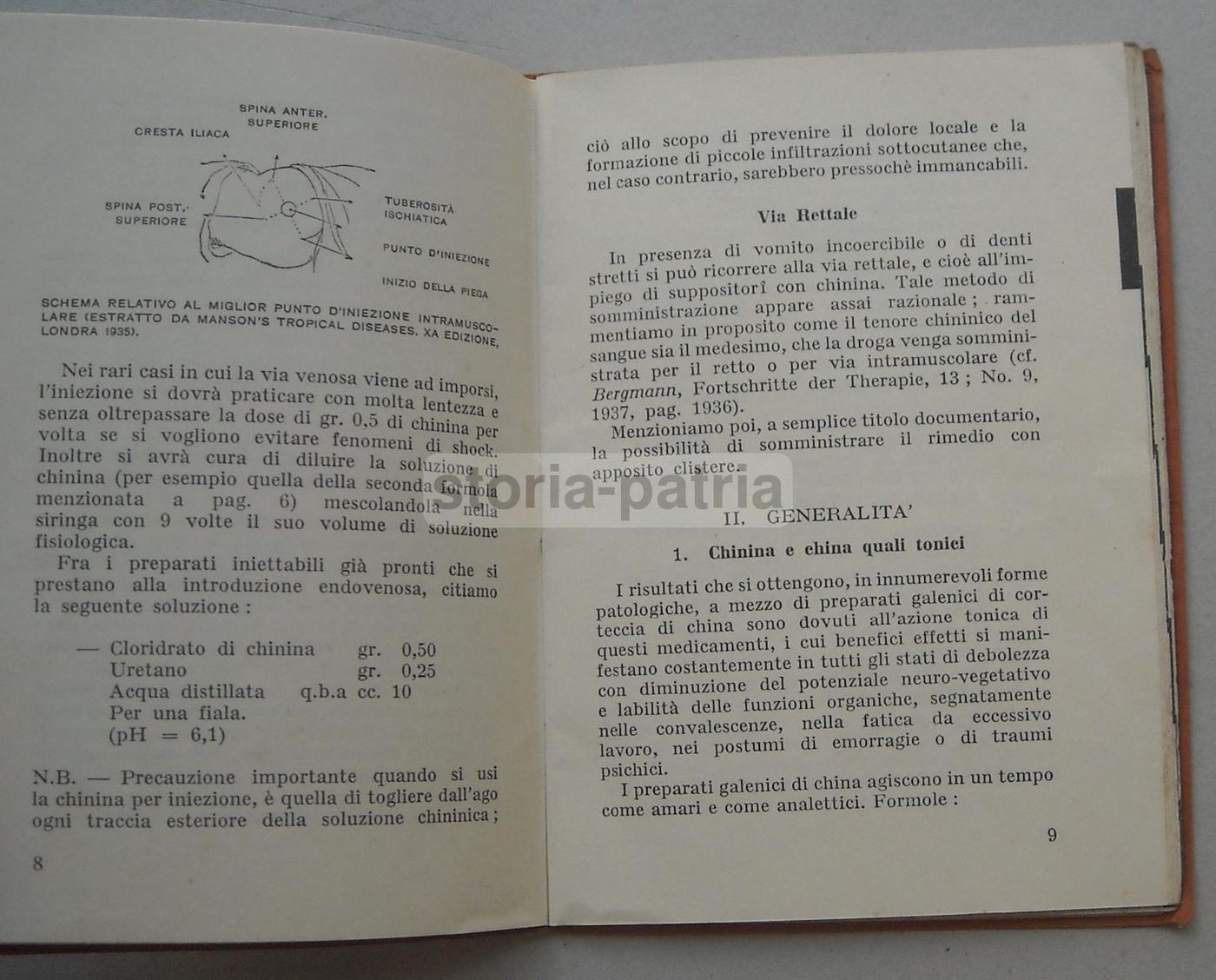 Ricettario Della Chinina 1938: Manuale Medico Farmacologico Sulla Malaria