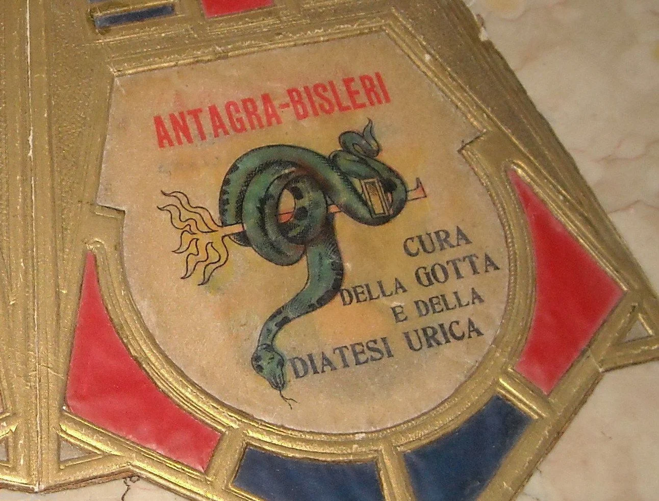 Bisleri Advertising Lampshade, Liberty Style, Early 1900s