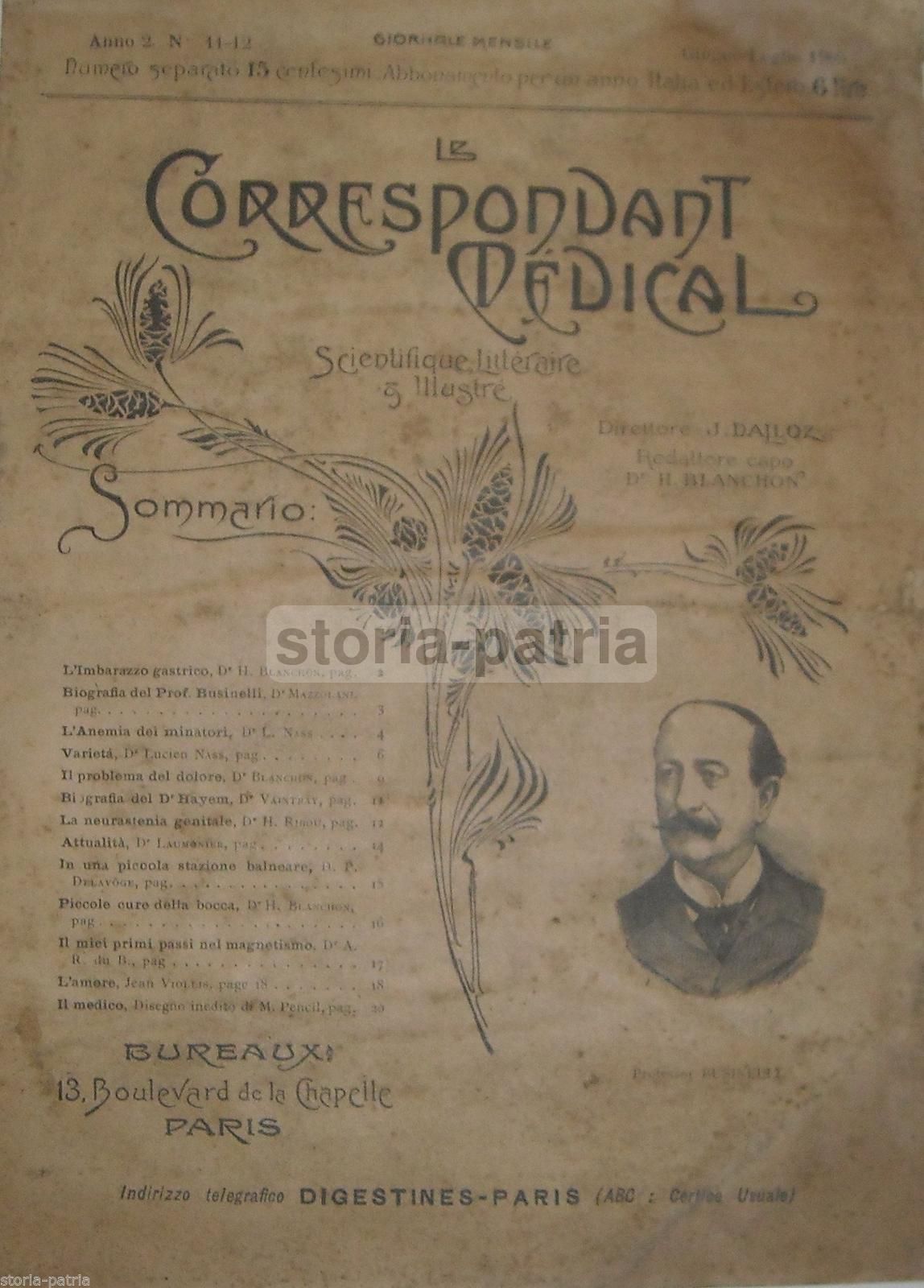 Le Correspondant Medical, N. 11 12, 1905: Businelli, Hayem, Neurastenia