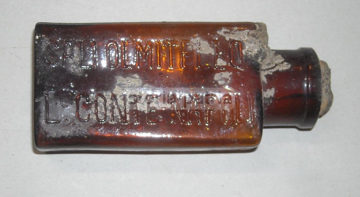 Bottiglietta Farmaceutica Antica Sali Olmitello L. Conte Napoli