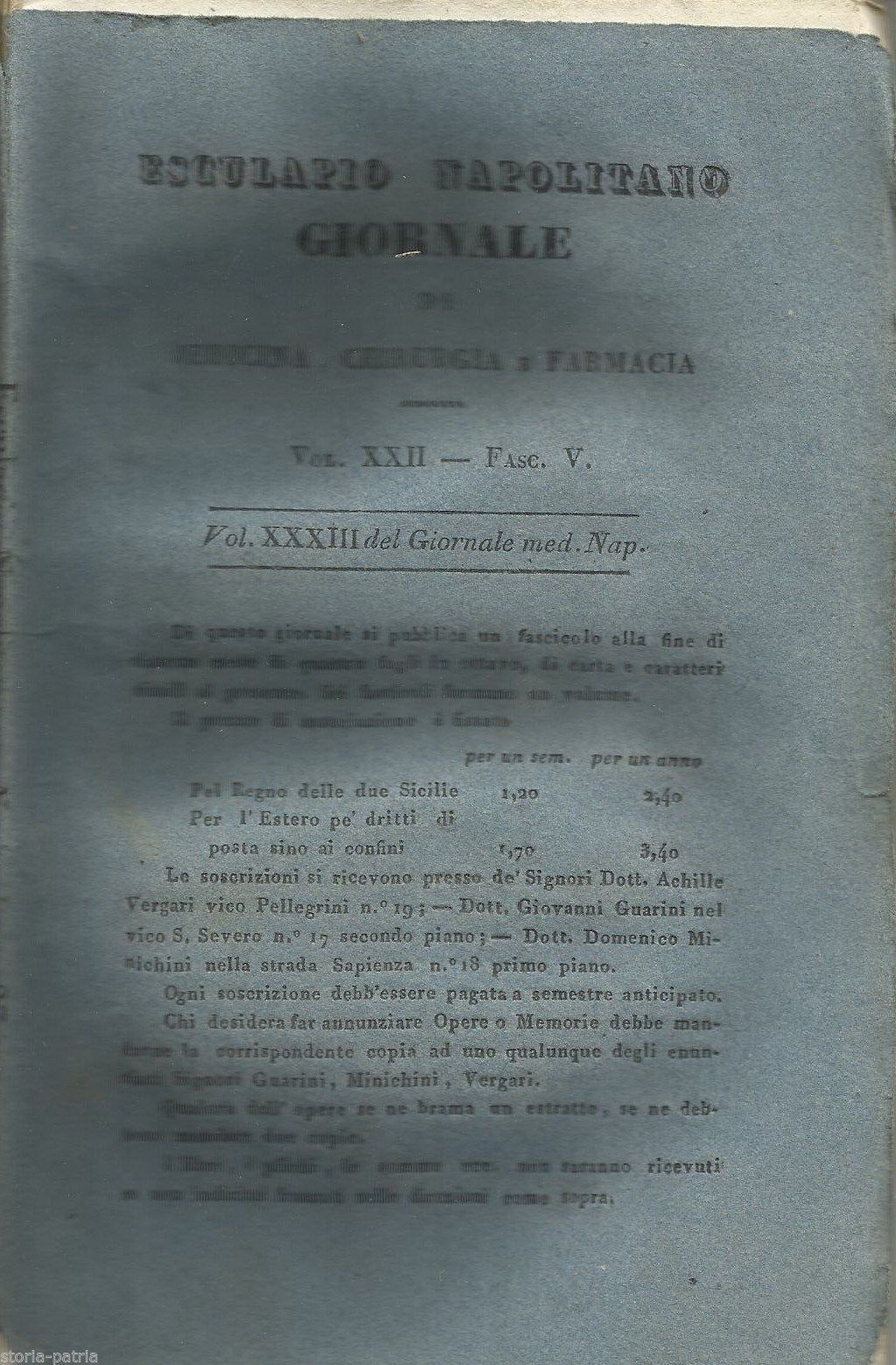 Esculapio Napolitano 1837: Medicina, Chirurgia, Farmacia E Colera A Napoli