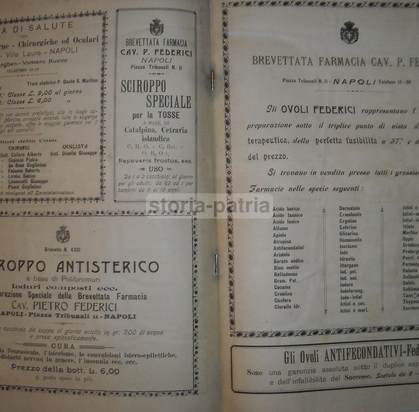 Lo Zoticon 1907: Rivista Medica Della Farmacia Federici, Napoli