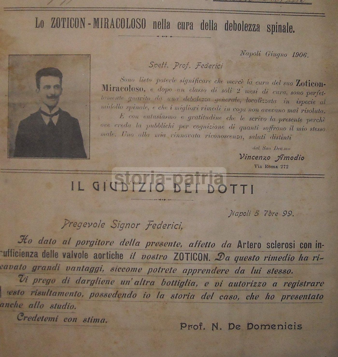 Lo Zoticon 1907: Rivista Medica Della Farmacia Federici, Napoli