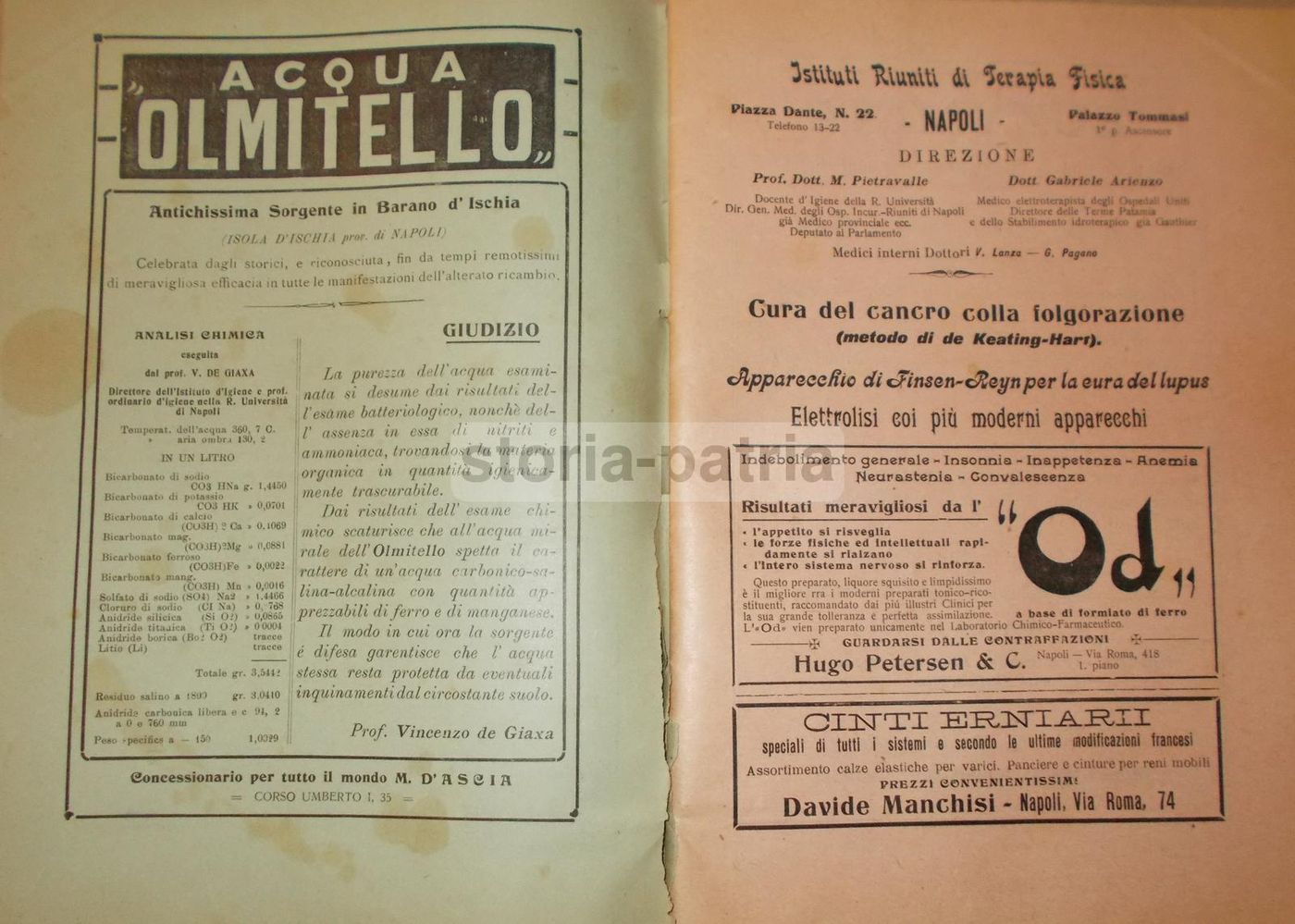 La Fisicoterapia Moderna Napoli 1910 Rivista Medica De Lisio