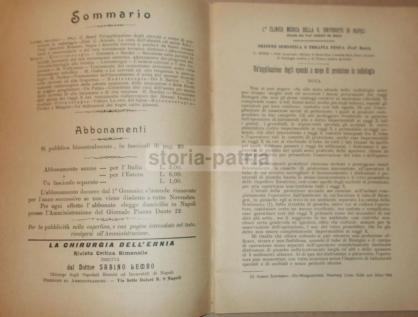 La Fisicoterapia Moderna Napoli 1910 Rivista Medica De Lisio