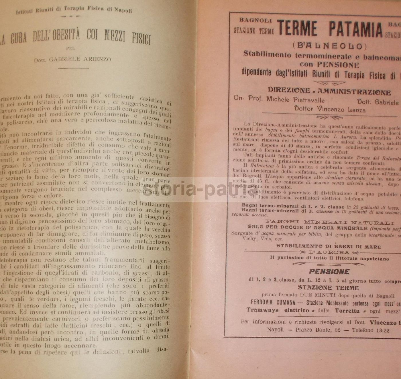 La Fisicoterapia Moderna Napoli 1910 Rivista Medica De Lisio