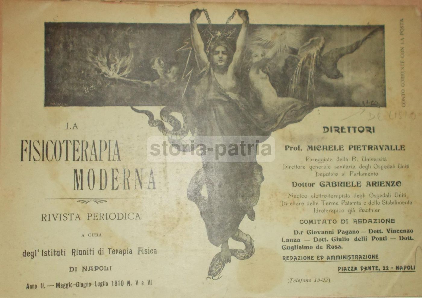 La Fisicoterapia Moderna Napoli 1910 Rivista Medica De Lisio