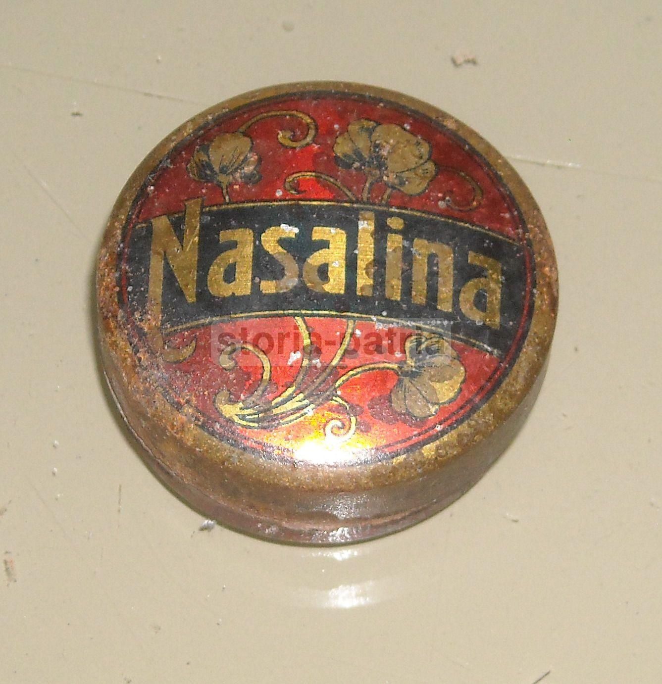 Scatola Pubblicitaria Nasalina In Latta, Epoca Farmacia Anni '20