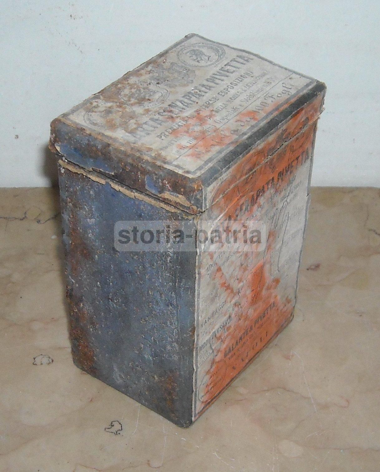 Scatola Antica Carta Senapata Pivetta, Napoli, Fine XIX Secolo