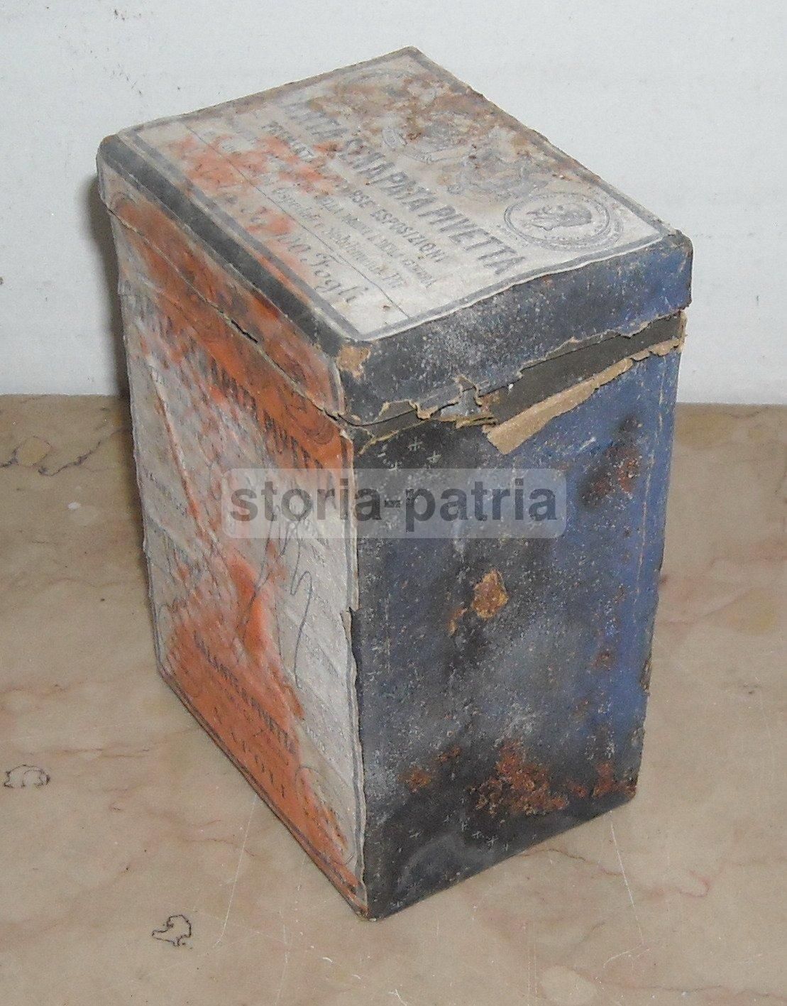 Scatola Antica Carta Senapata Pivetta, Napoli, Fine XIX Secolo