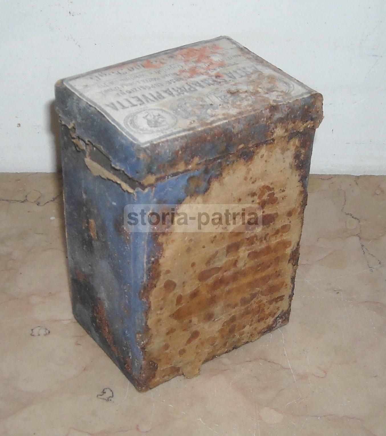 Scatola Antica Carta Senapata Pivetta, Napoli, Fine XIX Secolo