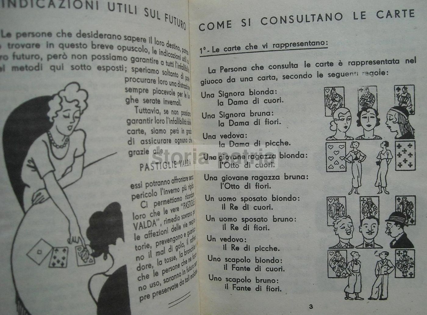 Opuscolo Pastiglie Valda: L'Arte Di Predire Il Futuro Con Le Carte