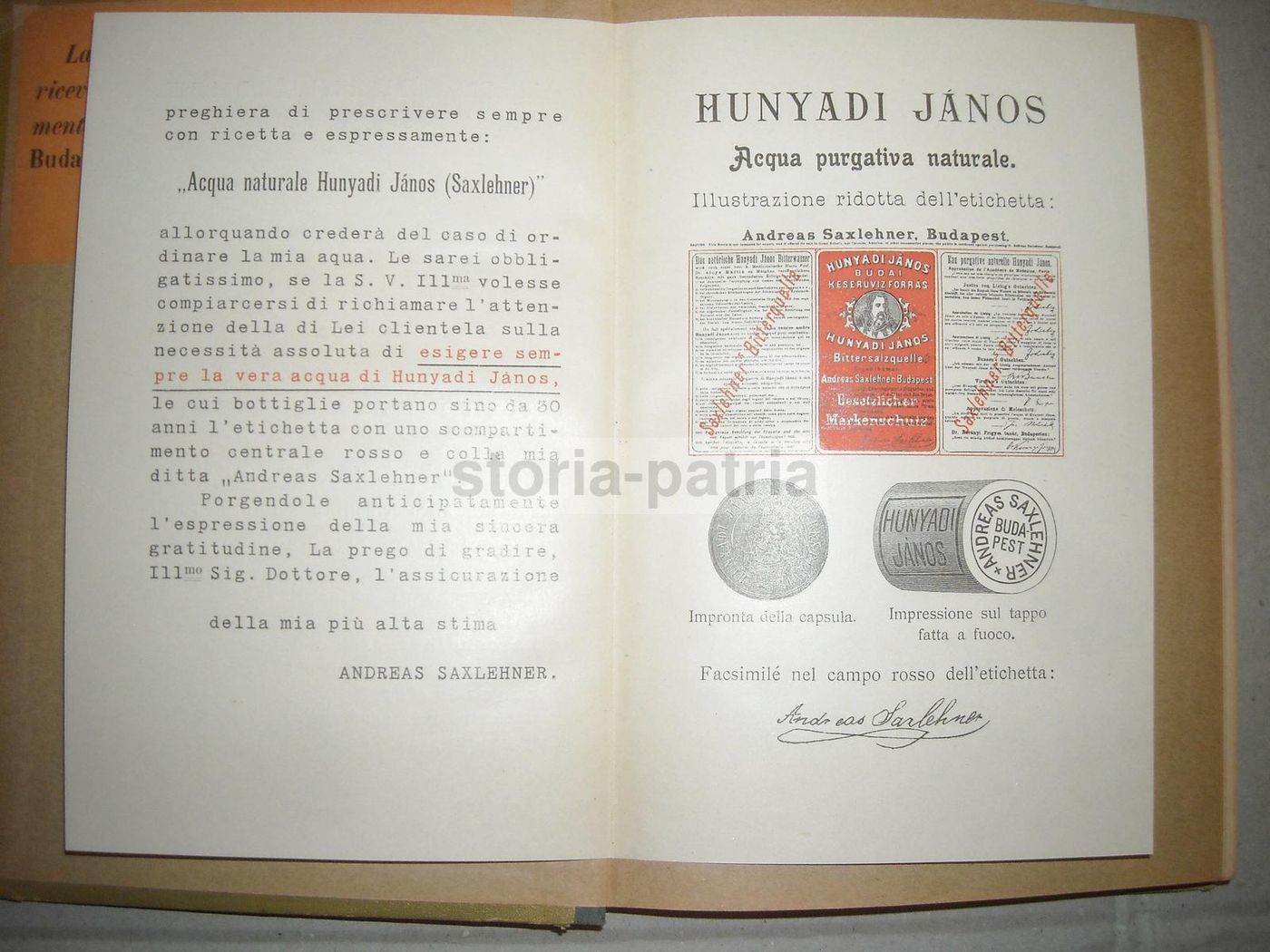 Il Progresso Terapeutico 1900: Neurologia E Farmacia Hunyadi Janos