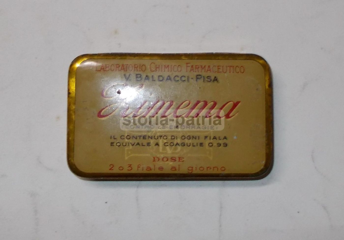 Astuccio Zimema Baldacci Pisa Farmaco Emorragie Primo Novecento