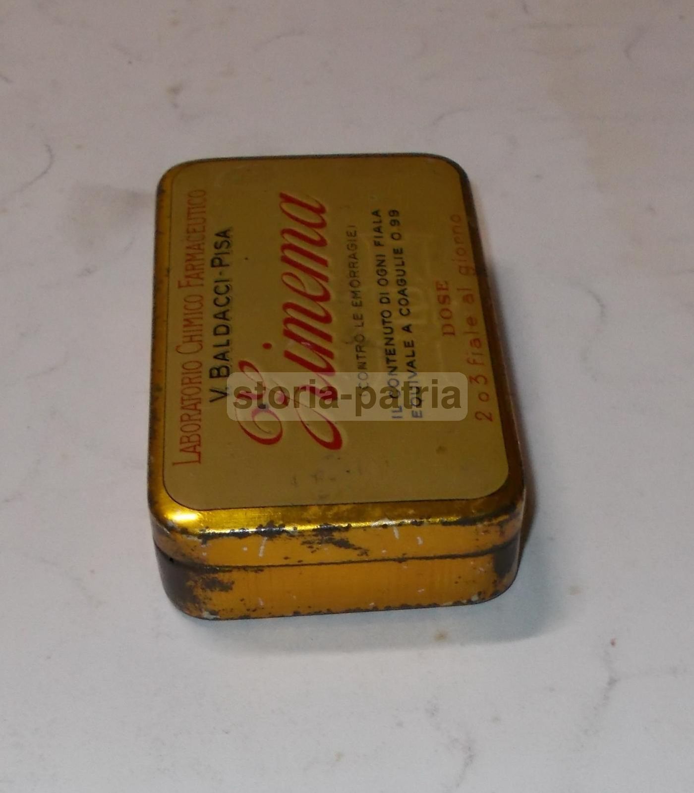 Astuccio Zimema Baldacci Pisa Farmaco Emorragie Primo Novecento