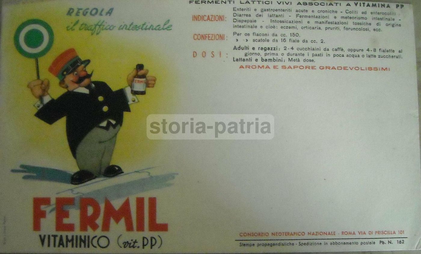 Pubblicità Fermil Vitaminico Anni '30: Carta Assorbente Vintage