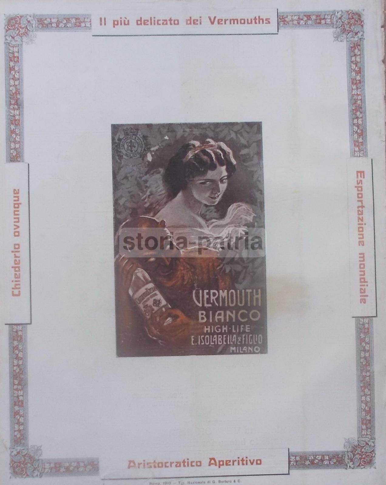 Pubblicità Vermouth Isolabella E Farmacia Vettor Pisani 1910