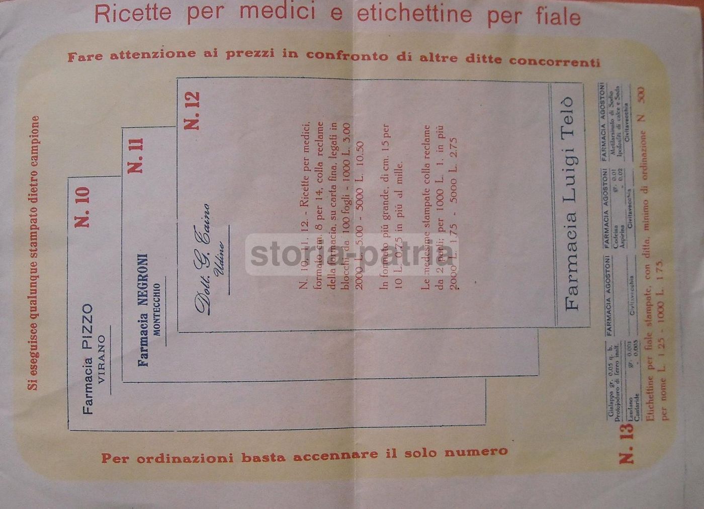 Stampa Pubblicitaria Farmacie Italiane Epoca 1910 1920 Cromolitografia