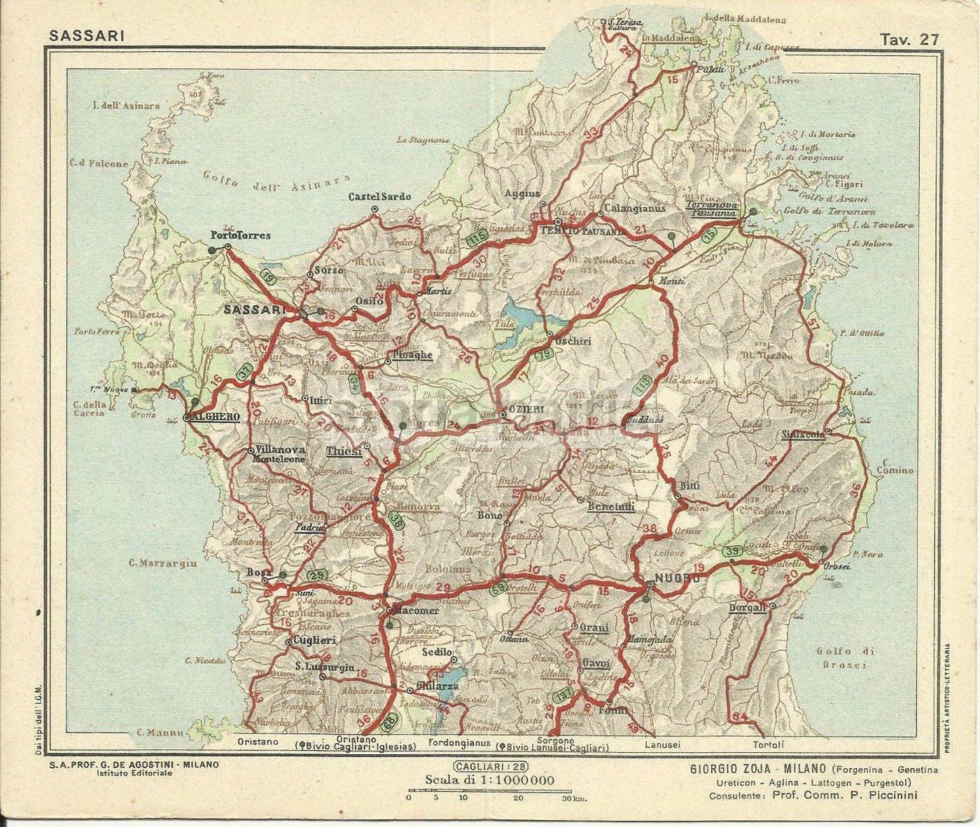 Cartolina Pubblicitaria Forgenina Zoja Con Mappa Della Sardegna, 1932