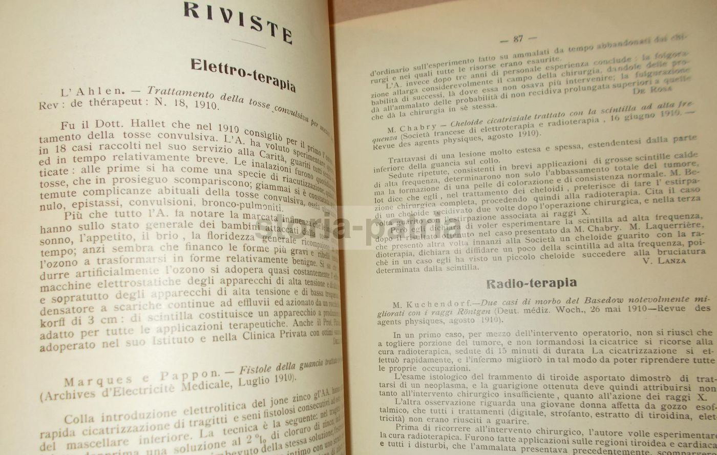 La Fisicoterapia Moderna (1910)   Napoli, Radiologia E Neurastenia