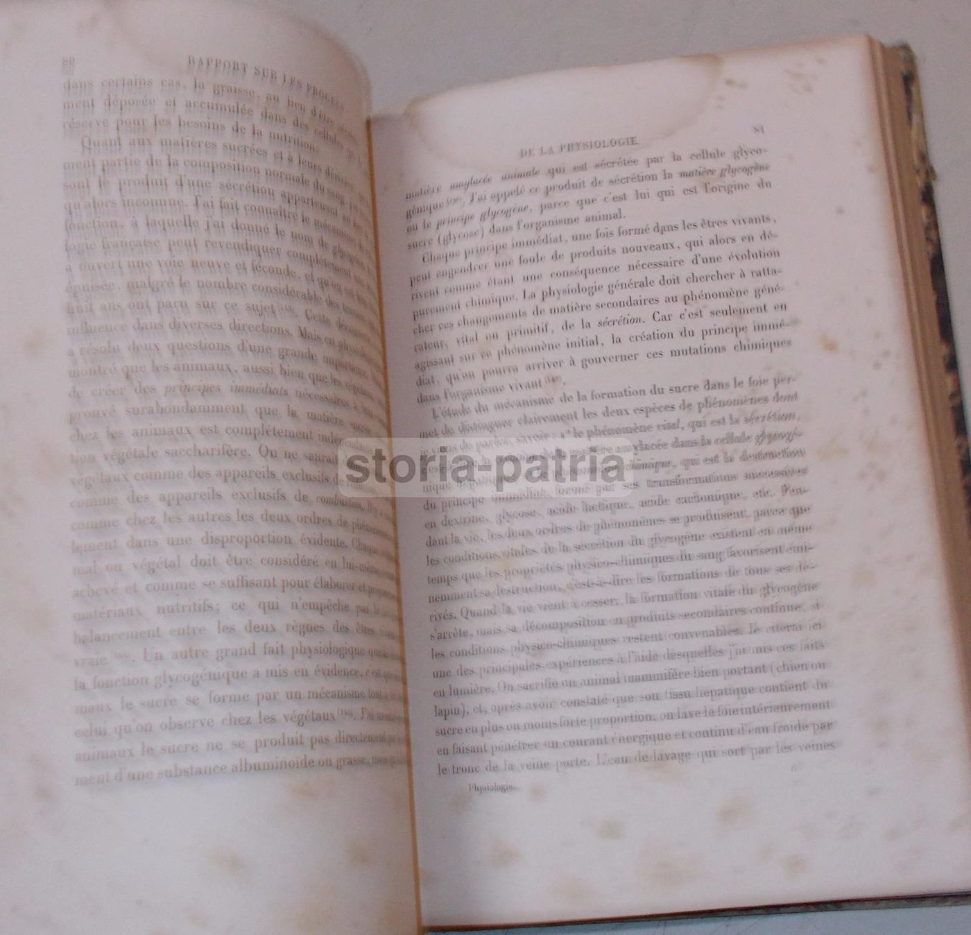 Claude Bernard, Fisiologia Generale, Francia, 1867, Parigi